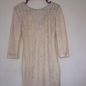 3/4 Long sleeve white lace Ark & Co dress